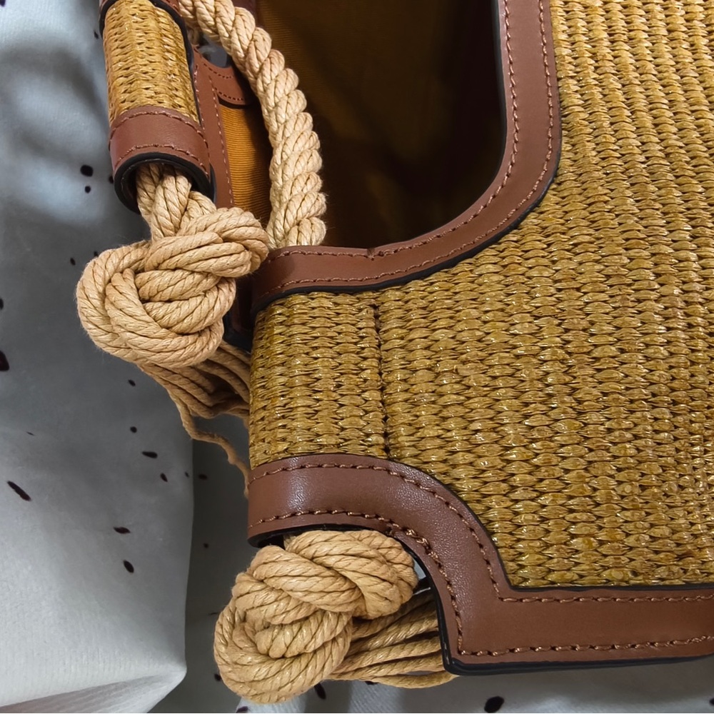 Marni Mustard Woven Tote with Braided Fringe - Picture 11 of 13